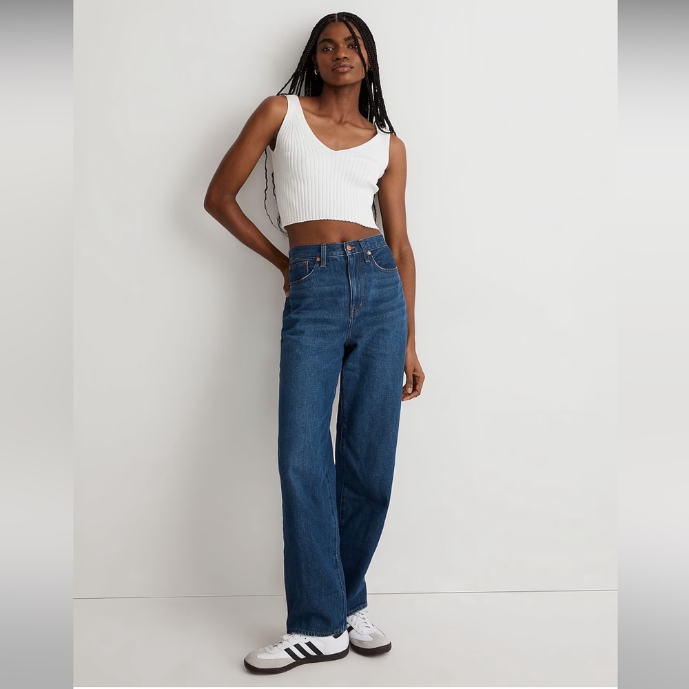 Madewell Baggy Straight Jeans in Dark Worn Indigo Wash NWT size 30
